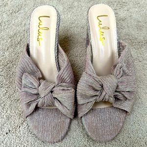 Lulus Dorothea Blush Knotted High Heel Sandals - size 9